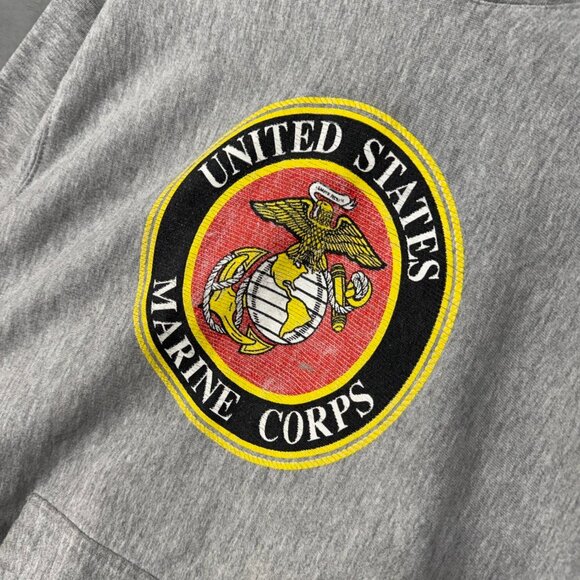 Vintage Steve and‎ Barry’s Reverse Weave Marine Corps Grey Sweatshirt Medium - Picture 2 of 5